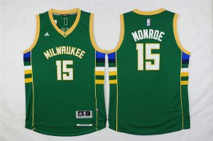 Maillot De Basket Milwaukee Bucks Greg Monroe 15 Tissus Sportif Fans Edition Vert